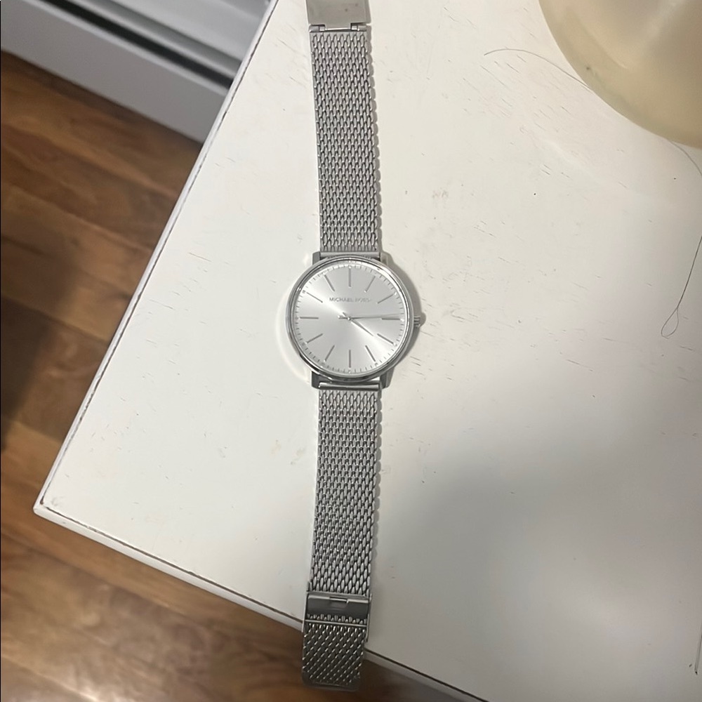 Michael Kors Silver Minimalist Mesh Watch